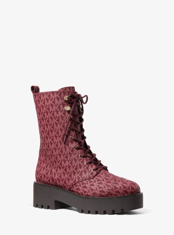 Damske Bojové topánky Michael Kors Bryce Logo Platform Bordove - Topanky Michael Kors Outlet | HDTPM-1347